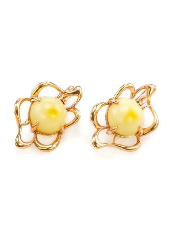 Floral Amber Earrings In Gold-Plated Silver The Daisy, image , picture 2