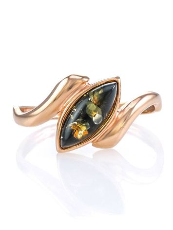 Natural Green Amber Ring In Gold, Ring Size: 6.5 / 17, image , picture 2