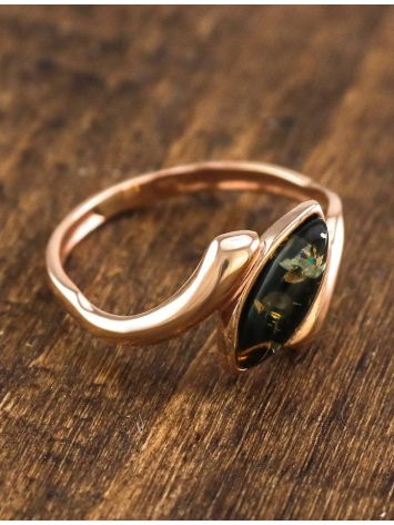 Natural Green Amber Ring In Gold, Ring Size: 6.5 / 17, image , picture 4