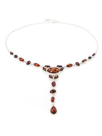 Refined Silver Necklace With Cognac Amber The Josephine, image , picture 4