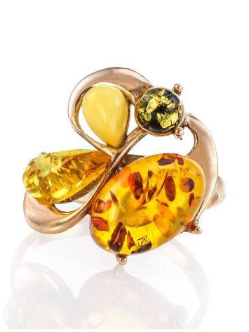 Multicolor Amber Ring In Gold The Symphony, Ring Size: 7 / 17.5, image , picture 3