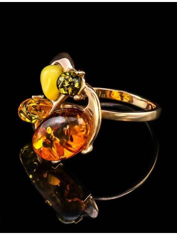 Multicolor Amber Ring In Gold The Symphony, Ring Size: 7 / 17.5, image , picture 2