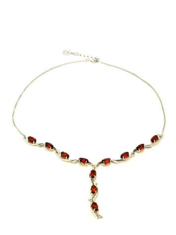 Cognac Amber Necklace In Sterling Silver The Verbena, image , picture 4