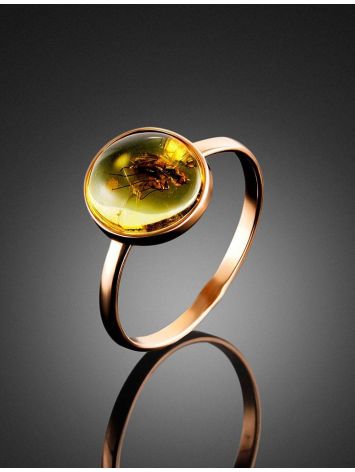 Unique Amber Ring In Gold The Clio, Ring Size: 6.5 / 17, image , picture 3