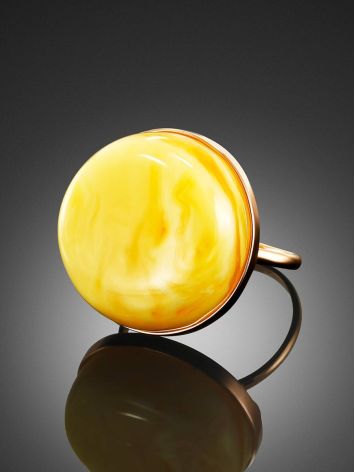 Natural Cloudy Amber Gold Ring, Ring Size: 7 / 17.5, image , picture 2
