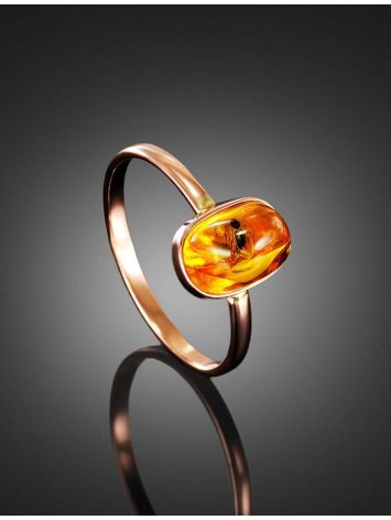 Natural Amber Gold Ring With Insect Inclusion The Clio, Ring Size: 6.5 / 17, image , picture 2