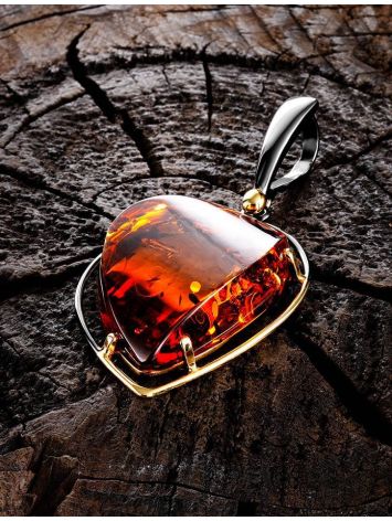 Bright Handcrafted Amber Pendant In Gold-Plated Silver The Rialto, image , picture 2