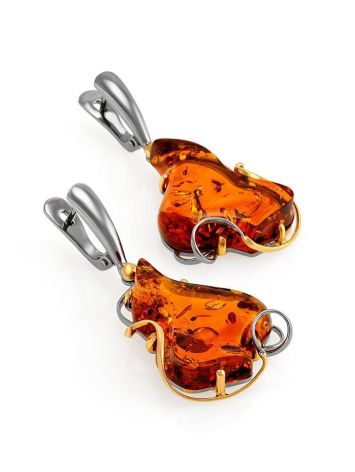 Handcrafted Amber Earrings In Gold-Plated Silver The Rialto, image , picture 3