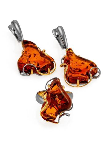 Handcrafted Amber Earrings In Gold-Plated Silver The Rialto, image , picture 4