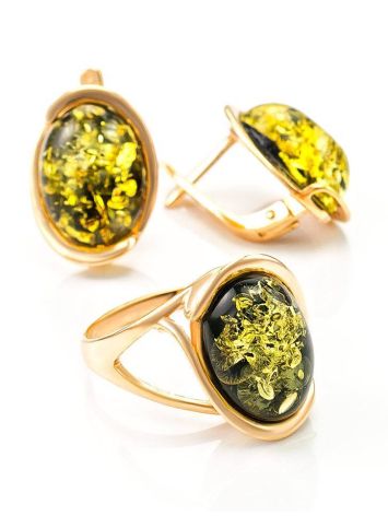 Amber Earrings In Gold-Plated Silver The Strauss, image , picture 5