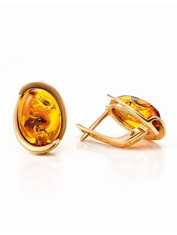 Amber Earrings In Gold-Plated Silver The Strauss, image , picture 4