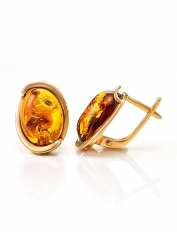 Amber Earrings In Gold-Plated Silver The Strauss, image , picture 5