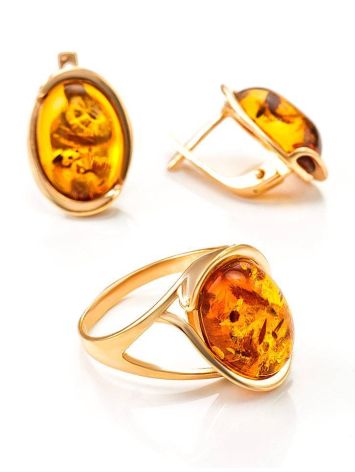 Amber Earrings In Gold-Plated Silver The Strauss, image , picture 6