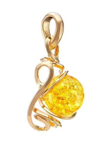 Lemon Amber Pendant In Gold-Plated Silver The Flamenco, image , picture 5