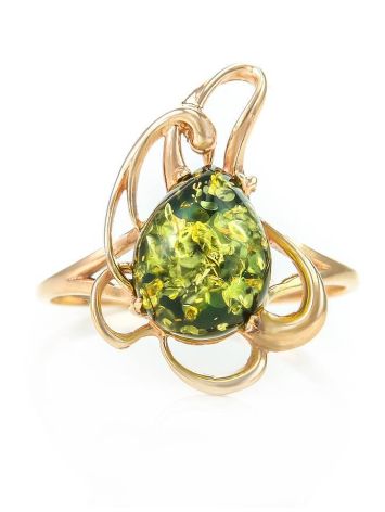 Flower Amber Ring In Gold The Daisy, Ring Size: 7 / 17.5, image , picture 4