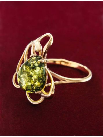 Flower Amber Ring In Gold The Daisy, Ring Size: 7 / 17.5, image , picture 2