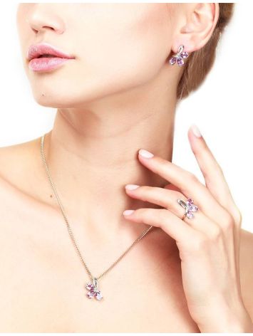 Bright Amethyst Silver Ring The Flora, Ring Size: 11.5 / 21, image , picture 4