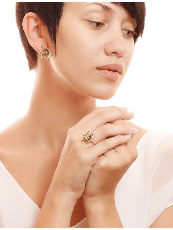 Charming Amber Earrings In Gold Plated Silver The Daisy, image , picture 6