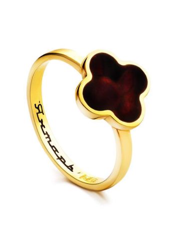 Alhambra Amber Ring In Gold-Plated Silver The Monaco, Ring Size: 8 / 18, image 