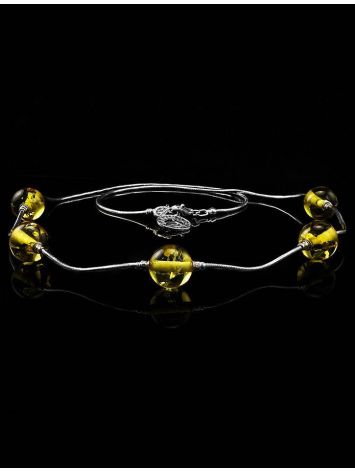 Silver Chain Necklace With Lemon Amber, image , picture 2