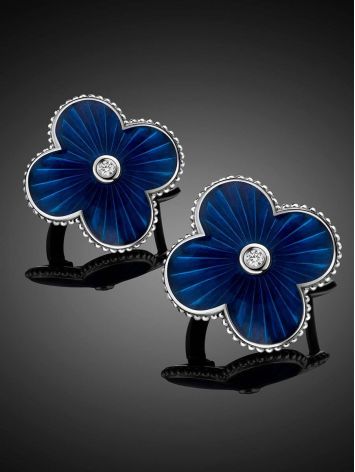 Exquisite Silver Enamel Earrings With Diamonds The Heritage, image , picture 2