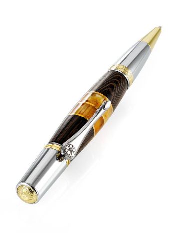Elegant Wenge Wood Ball Pen With Amber, image , picture 3