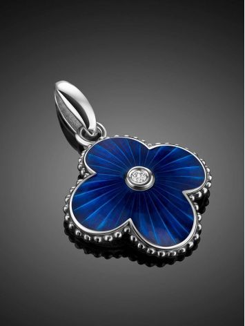 Silver Blue Enamel Pendant With Diamond The Heritage, image , picture 2