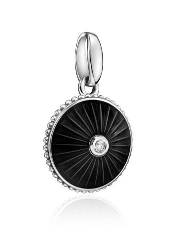 Glossy Round Enamel Pendant With Diamond Centerpiece The Heritage, image , picture 3