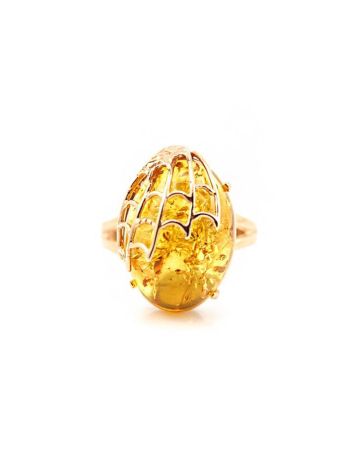 Designer Amber Golden Ring The Spider Web Collection, Ring Size: 9 / 19, image , picture 2