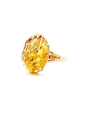 Designer Amber Golden Ring The Spider Web Collection, Ring Size: 9 / 19, image , picture 3