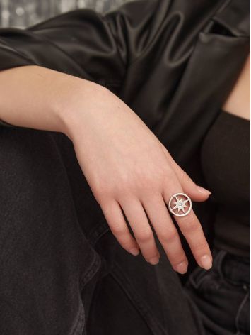 Fabulous Silver Starburst Signet Ring The Enigma, Ring Size: 8.5 / 18.5, image , picture 5