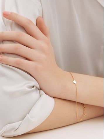 Golden Chain Bracelet With Tiny Stars, image , picture 4