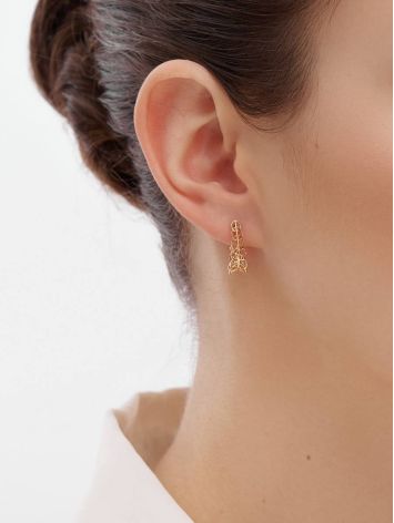 Filigree Loop Golden Earrings, image , picture 3