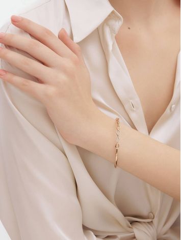 Golden Bangle Bracelet With Infinity Symbol Element, image , picture 4