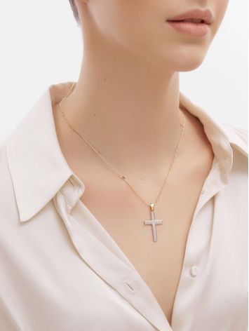 Gold Crystal Encrusted Cross Pendant, image , picture 4
