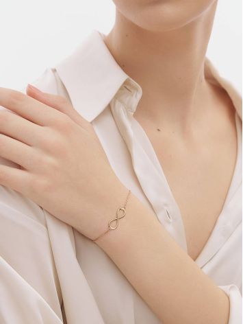 Golden Chain Bracelet With Infinity Symbol, image , picture 4
