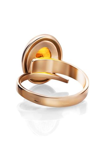 Stylish Cognac Amber In Gold Adjustable Ring The Goji, Ring Size: Adjustable, image , picture 4