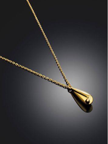Chic Gold Plated Silver Necklace With Drop Shaped Pendant The Liquid, image , picture 2