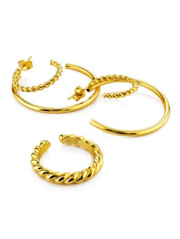 Boho Chic Gold Plated Silver Hoops The Liquid, image , picture 4