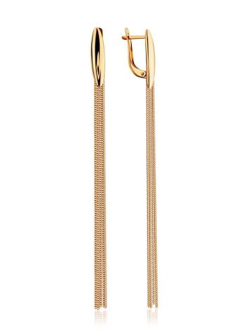 Stylish Golden Chain Earrings, image 