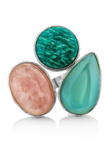 Chic Cocktail Ring With Multicolor Stones Bella Terra, Ring Size: 6.5 / 17, image , picture 3