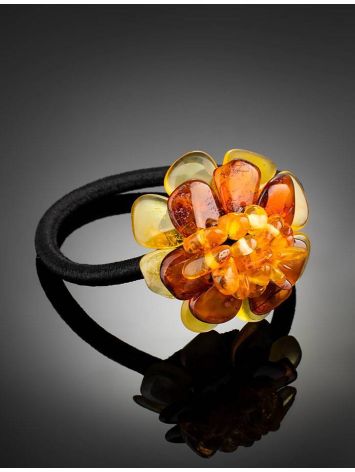 Hair Tie With Natural Amber Flower, image , picture 2