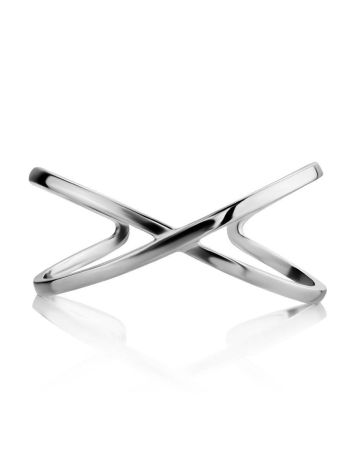 Criss Cross Design Silver Ring The ICONIC, Ring Size: Adjustable, image , picture 3