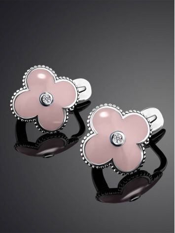 Silver Clover Shaped Earrings With Diamonds And Enamel The Heritage, image , picture 2