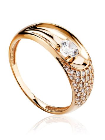 Classy Gold Crystal Ring, Ring Size: 6 / 16.5, image 
