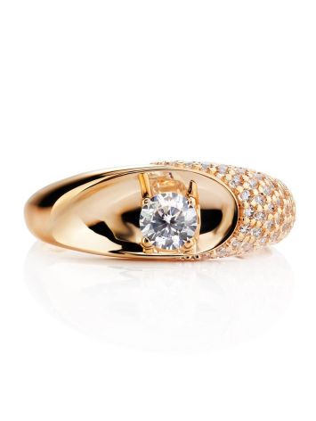 Classy Gold Crystal Ring, Ring Size: 6 / 16.5, image , picture 3