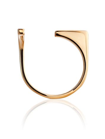 Futuristic Style 14K Gold Open T-Ring, Ring Size: 6.5 / 17, image , picture 3