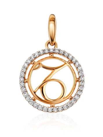 Golden Capricorn Sign Pendant, image 