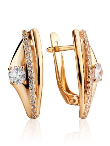 Ultra Chic Gold Crystal Earrings, image 