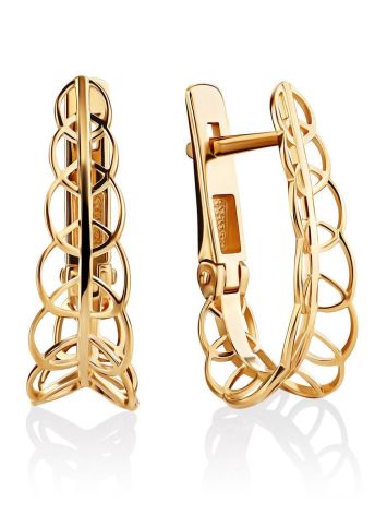 Filigree Loop Golden Earrings, image 